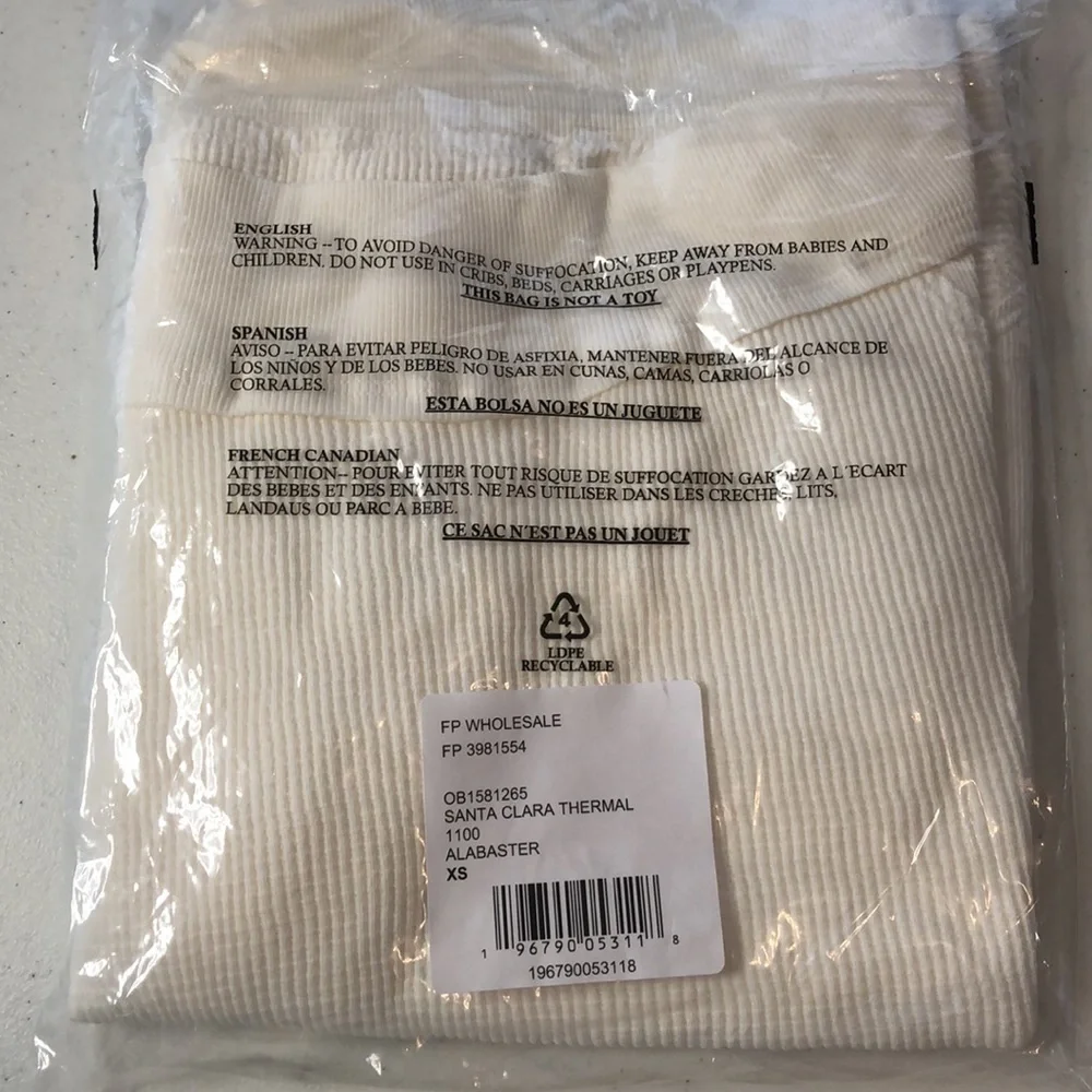 NWT Free People Santa Clara Thermal in Alabaster - Picture 11 of 14